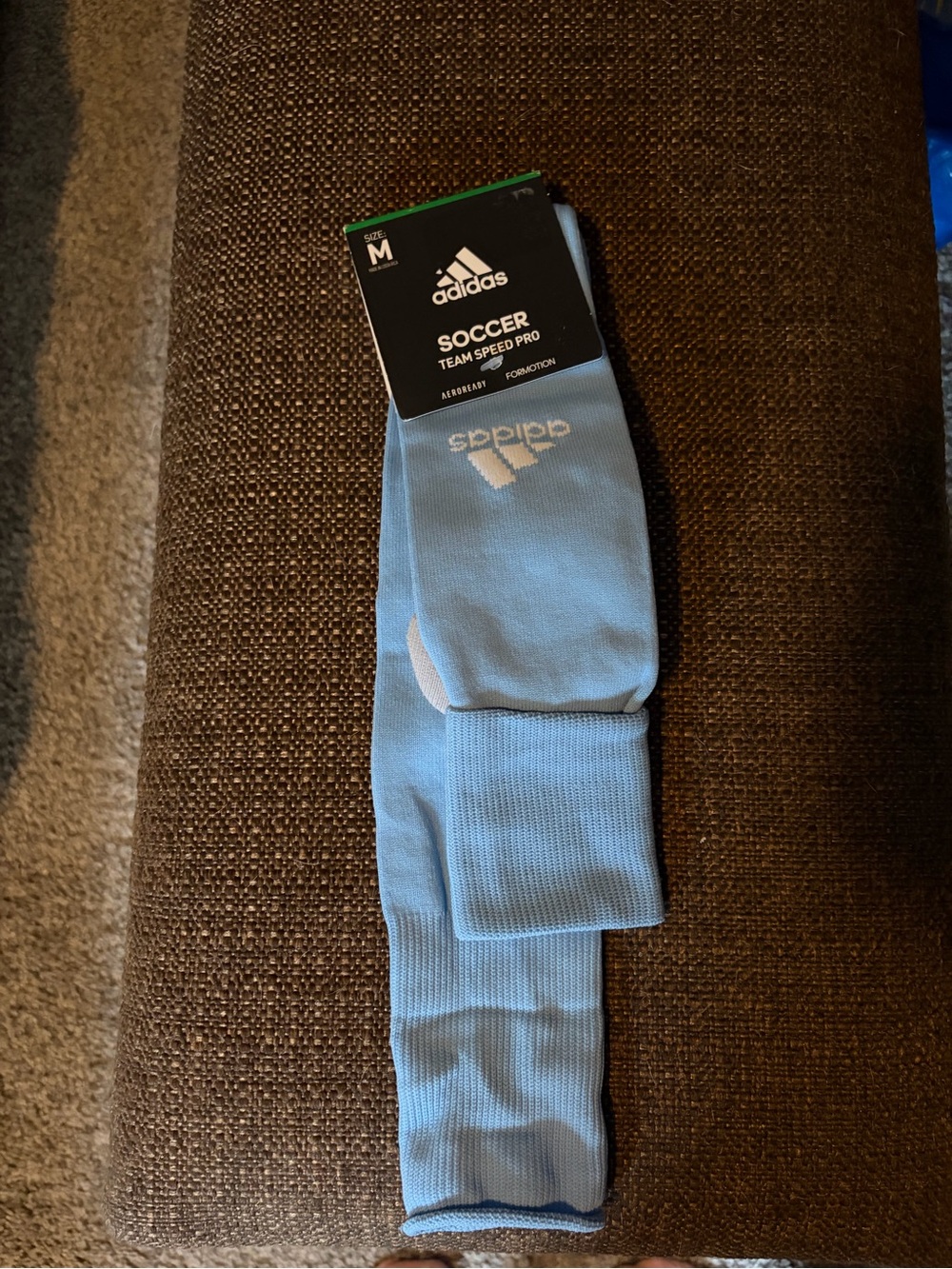 adidas Light Blue Soccer Team Socks - M